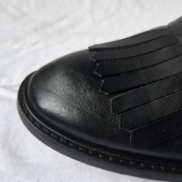 Sarah Chofakian Moma Women's Leather Fringe Loafers Shoes Black Size Brazil 37 - Picture 13 of 13